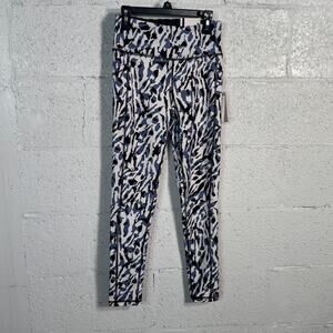 Dkny Sport Printed High-Waist 7/8 Leggings - etched zebra blue XS
